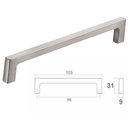 Ver imagem 2 de Kit 25 Puxadores para Móveis Alça Mano 9,6cm Steel Bigfer Portas Gavetas