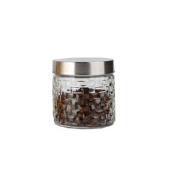 Conjunto 3 Potes Vidro Rattan Tampa Inox 800/1200/1700ml - 3