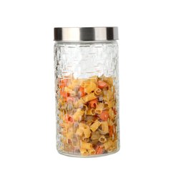 Conjunto 3 Potes Vidro Rattan Tampa Inox 800/1200/1700ml - 5