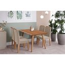 Ver imagem 1 de Conjunto: Mesa Sala Jantar Adele Tampo Madeirado 130x80cm e 4 Cadeiras Clarice Carvalho/cinamomo -