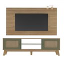 Ver imagem 2 de Rack com Painel para Tv até 75 Polegadas Tauari C/ Suporte para Tv 2 Portas Carvalho/menta - Pnr Móv