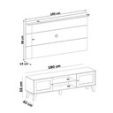 Ver imagem 3 de Rack com Painel para Tv até 75 Polegadas Tauari C/ Suporte para Tv 2 Portas Carvalho/menta - Pnr Móv