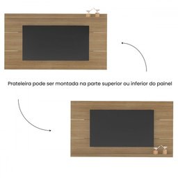 Rack com Painel para Tv até 75 Polegadas Tauari C/ Suporte para Tv 2 Portas Carvalho/menta - Pnr Móv - 4