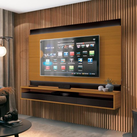 Painel para TV até 65 Polegadas Sobral Cedro Natural e Preto 163cm