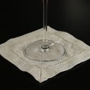 Ver imagem 2 de Porta Copos de Tecido Laura Fendi - Linho, Ponto Ajour, 15x15cm