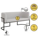 Ver imagem 3 de Kit 2 Poltronas + Sofá 2 Lugares Base de Metal Black Veludo Cor:bege