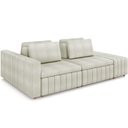 Ver imagem 1 de Sofá Ilha com Puff para Sala Living 265cm Amber M03 Bouclê Bege Claro - Lyam Decor