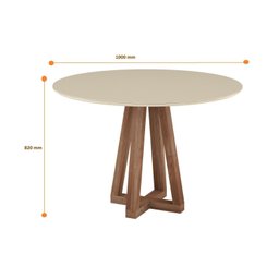 Mesa de Jantar Tampo MDF/Vidro Redonda 4 lugares pés Madeira Maciça Livia Sonetto Móveis - 2