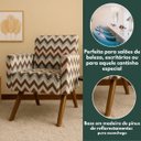 Ver imagem 6 de Poltrona Cadeira Pé Robusto Tecido Suede Multicolorido Listrado