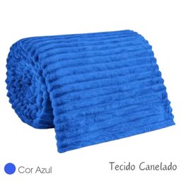 Cobertor Manta Casal Soft Canelada 2,20m X 1,80m Califórnia Cor Azul - 3