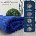 Ver imagem 2 de Cobertor Manta Casal Soft Canelada 2,20m x 1,80m Califórnia Cor Azul