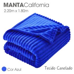 Cobertor Manta Casal Soft Canelada 2,20m X 1,80m Califórnia Cor Azul - 4