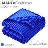Cobertor Manta Casal Soft Canelada 2,20m X 1,80m Califórnia Cor Azul - 4