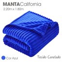 Ver imagem 4 de Cobertor Manta Casal Soft Canelada 2,20m x 1,80m Califórnia Cor Azul