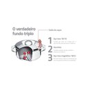 Ver imagem 4 de Caçarola Tramontina Solar Funda em Aço Inox Fundo Triplo com Tampa e Alças 24 cm 6,1 L