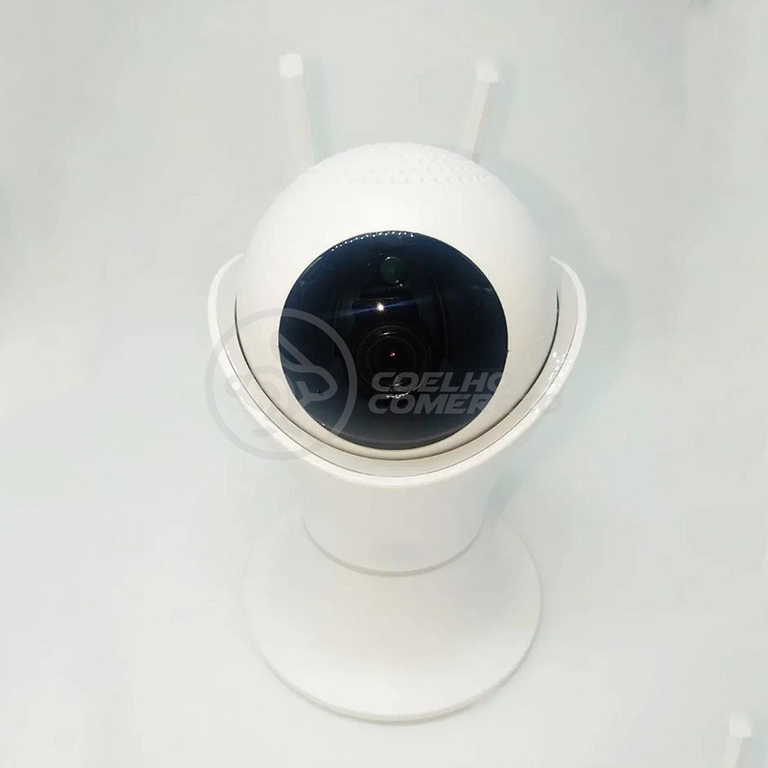 Câmera IP C360 de Segurança WiFi 2 Antenas Robô HD 1080P Sem Fio 360º Áudio Visão Noturna - 8165HP - 4