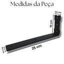 Ver imagem 6 de Par Mão Francesa em L Aço Alta Resistência 25cm para Prateleira Fixação de Parede Preto