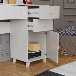 Penteadeira Camarim 5 Gavetas 2 Portas com Espelho e Led - 3 Penteadeira Camarim 5 Gavetas 2 Portas com Espelho e Led - 3