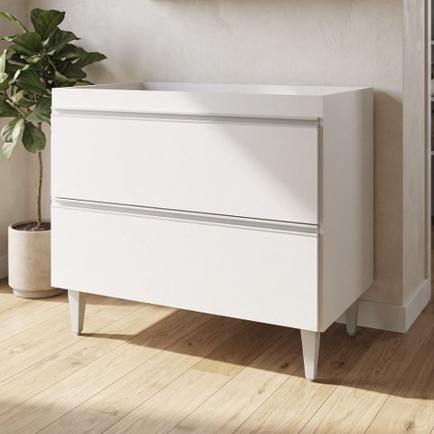 Balcão de Cozinha para Pia 100cm sem Tampo Julia M24 Branco - Mpozenato