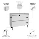 Ver imagem 4 de Balcão de Cozinha para Pia 100cm sem Tampo Julia M24 Branco - Mpozenato