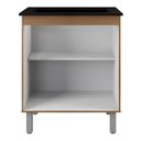 Ver imagem 5 de Balcão para Cooktop Jady 70cm 02 Portas com Tampo Recortado Savana Preto - Desk Design