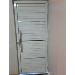 Porta de Alumínio 210 x 80 Completa - Lambri Simples - 2 Porta de Alumínio 210 x 80 Completa - Lambri Simples - 2