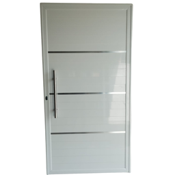 Porta de Alumínio 210 x 80 Completa - Lambri Simples - 1 Porta de Alumínio 210 x 80 Completa - Lambri Simples - 1