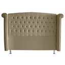 Ver imagem 3 de Kit Cabeceira de Cama Box e Calçadeira Baú Malibu King 195 Cm Suede Bege Eli Móveis