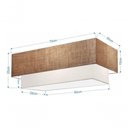 Ver imagem 4 de Plafon Duplo Retangular Vivare Md-3044 Cúpula em Tecido Bivolt Palha-branco 127/220v