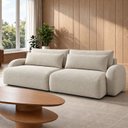 Ver imagem 1 de Sofá Cama Modular Orgânico Retrátil 4 Lugares 230cm com Base em Madeira Maciça Oxford