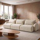 Ver imagem 1 de Sofá Cama Modular Orgânico Retrátil 4 Lugares 230cm Base Madeira Maciça Oxford
