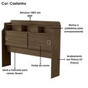 Ver imagem 4 de Cabeceira Queen 2 Portas 165 Cm Mdf Jessica Castanho Off Decmade