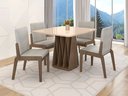 Ver imagem 1 de Conjunto Mesa com 4 Cadeiras Orquestra Marrom Carvalho/Fendi