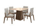 Ver imagem 2 de Conjunto Mesa com 4 Cadeiras Orquestra Marrom Carvalho/Fendi