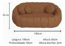 Ver imagem 5 de Namoradeira Concha Decorativa 190cm Sala Suede:cappuccino/liso