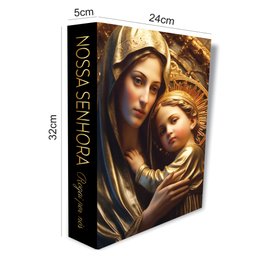 Caixa Livro Decorativa Religiosa Nossa Senhora Mdf 24x32x5cm - 3