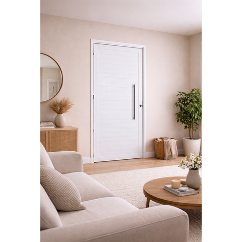 Porta Pivotante Branco com Puxador 210x100 Lado Esquerdo