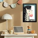 Ver imagem 1 de Quadro Infantil Safari - Zebrinha 24x18cm - com Vidro:moldura Preta