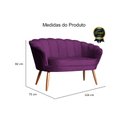 Ver imagem 3 de Namoradeira Decorativa Pétala Veludo Roxo Pés Madeira Ms Decor