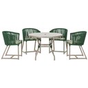 Ver imagem 1 de Mesa com 4 Cadeiras e Noronha Estofado 5 Trama Original Verde