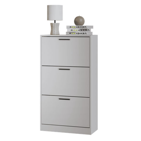 Sapateira Vertical Branca 3 Portas Basculantes Organizador de Calçados até 20 Pares Compacta