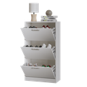 Ver imagem 2 de Sapateira Vertical Branca 3 Portas Basculantes Organizador de Calçados até 20 Pares Compacta