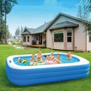 Ver imagem 7 de Piscina Inflável Retangular Azul 712 Litros 210 cm PVC com Bomba VG+ VG Plus