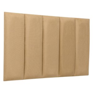 Cabeceira Solteiro Veludo Bege Placa Modulada Estofada Ripada Adesiva