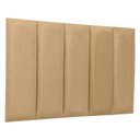 Ver imagem 1 de Cabeceira Solteiro Veludo Bege Placa Modulada Estofada Ripada Adesiva