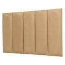 Ver imagem 3 de Cabeceira Solteiro Veludo Bege Placa Modulada Estofada Ripada Adesiva