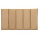 Ver imagem 2 de Cabeceira Solteiro Veludo Bege Placa Modulada Estofada Ripada Adesiva