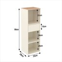 Ver imagem 5 de Conjunto de Escritório Noruega 8 Livreiro 1 Buffet e 9 Mesas 90cm - Via Nossa - Off White e Cedro