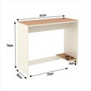Ver imagem 4 de Conjunto de Escritório Noruega 8 Livreiro 1 Buffet e 9 Mesas 90cm - Via Nossa - Off White e Cedro