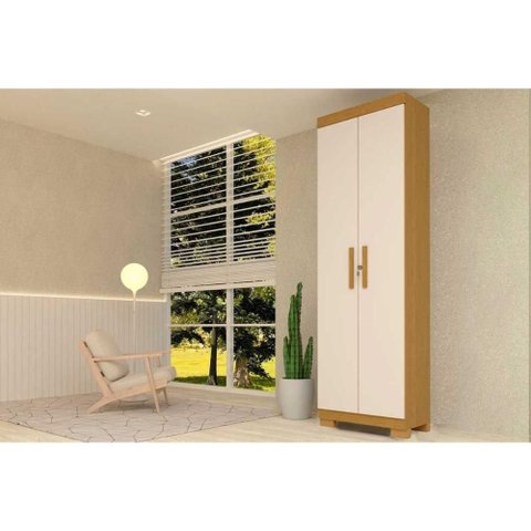 Armário Sapateira Quarto Iris C/ 2 Portas C/ Chave Cinamomo/off White - Acp